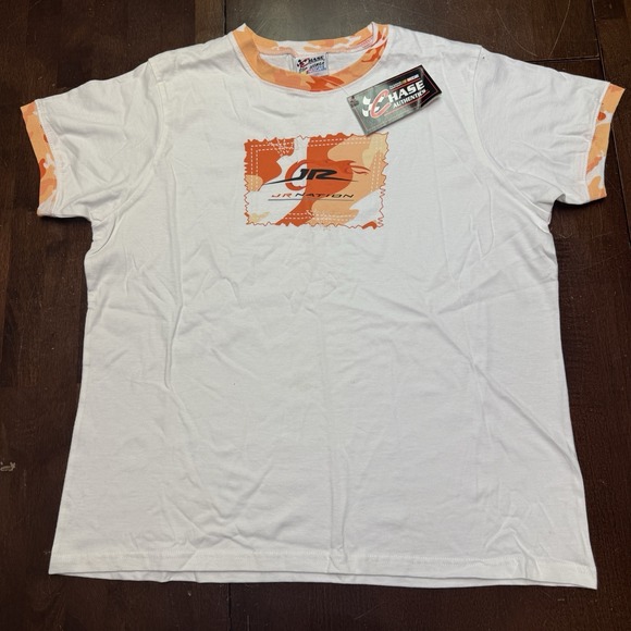 New Chase Authentics Dale Jr #88 Shirt Womens Size L White Orange Camo NASCAR Jr - Picture 1 of 6